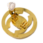 Chanel CC Turnlock Button Earrings Gold Clip-On 97P