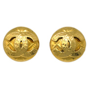 Chanel Button Earrings Clip-On Gold 94P