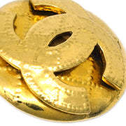 Chanel Button Earrings Clip-On Gold 94P