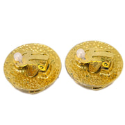 Chanel Button Earrings Clip-On Gold 94P