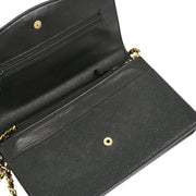 Chanel 1996-1997 Black Caviar WOC Chain Shoulder Wallet Bag