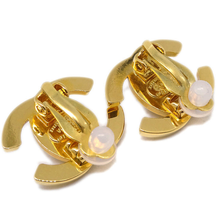 Chanel CC Turnlock Earrings Clip-On Gold Small 96A