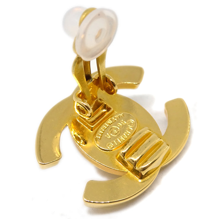 Chanel CC Turnlock Earrings Clip-On Gold Small 96A