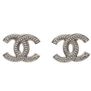 Chanel CC Pierced Earrings Silver 06P