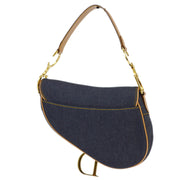 Christian Dior 2001 Blue Denim Saddle Handbag