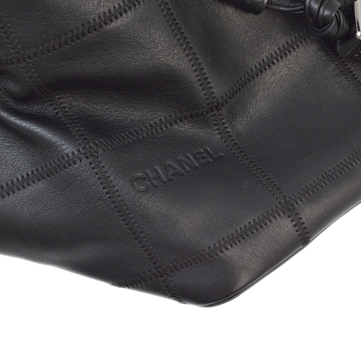 Chanel 2003-2004 Black Calfskin Choco Bar Handbag