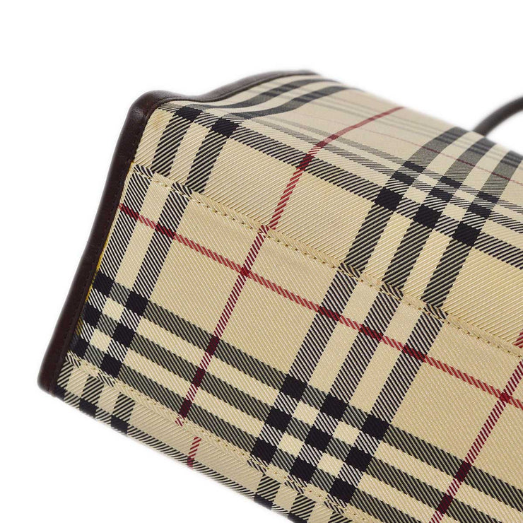 Burberry Beige Burberry Check Tote Handbag