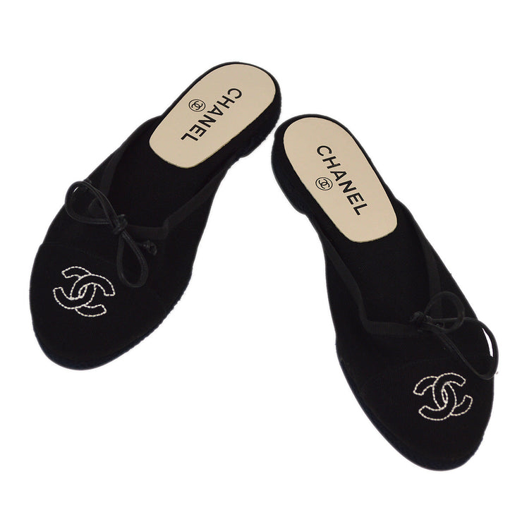 Chanel Black Shoes Sandals #36