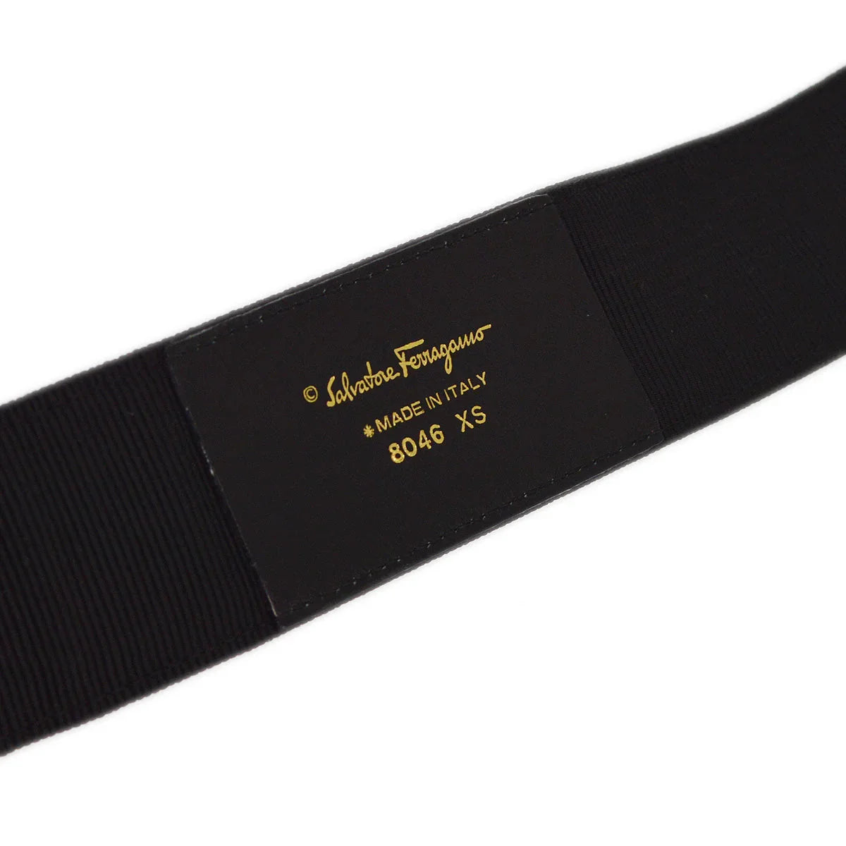 Salvatore Ferragamo Black Canvas Belt #XS 8046 Small Good