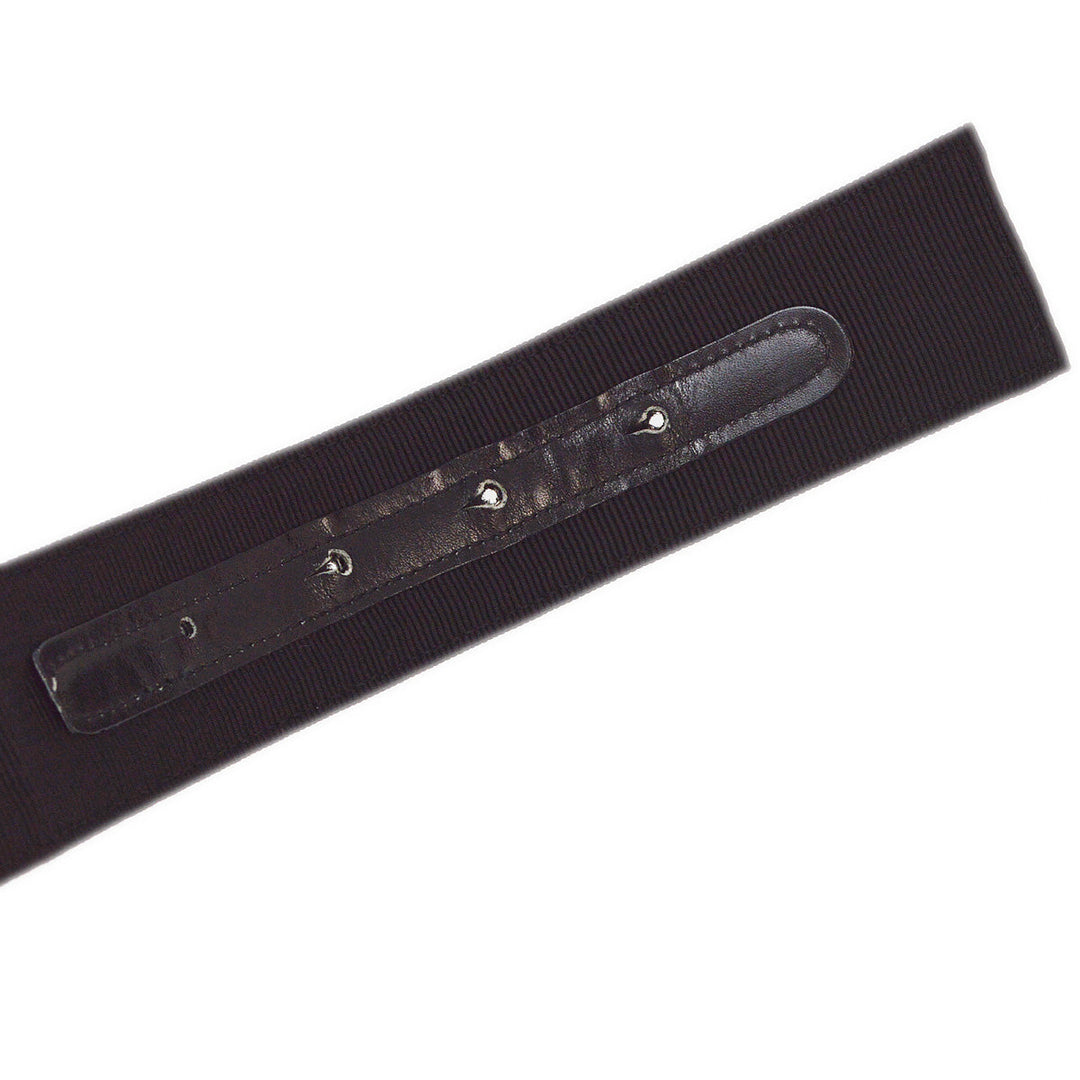 美品　Salvatore Ferragamo ブラック ベルト 8046 S Salvatore Ferragamo Black Canvas Belt #XS 8046 Small Good