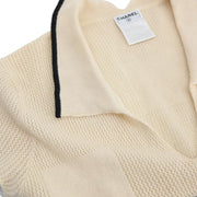 Chanel Short Sleeve Sweater Knit Top Ivory 01C #36