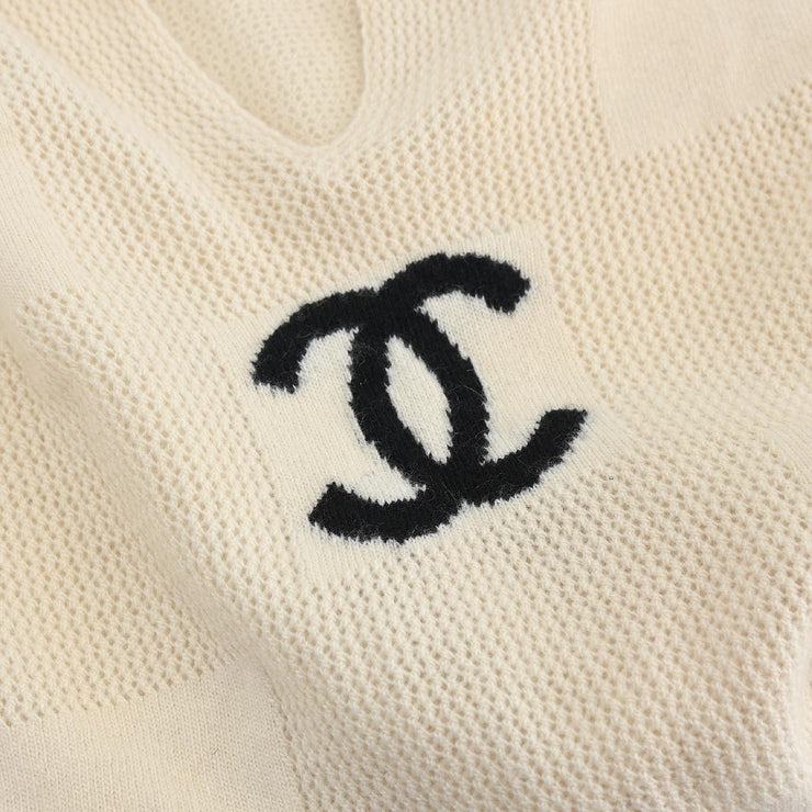 Chanel Short Sleeve Sweater Knit Top Ivory 01C #36