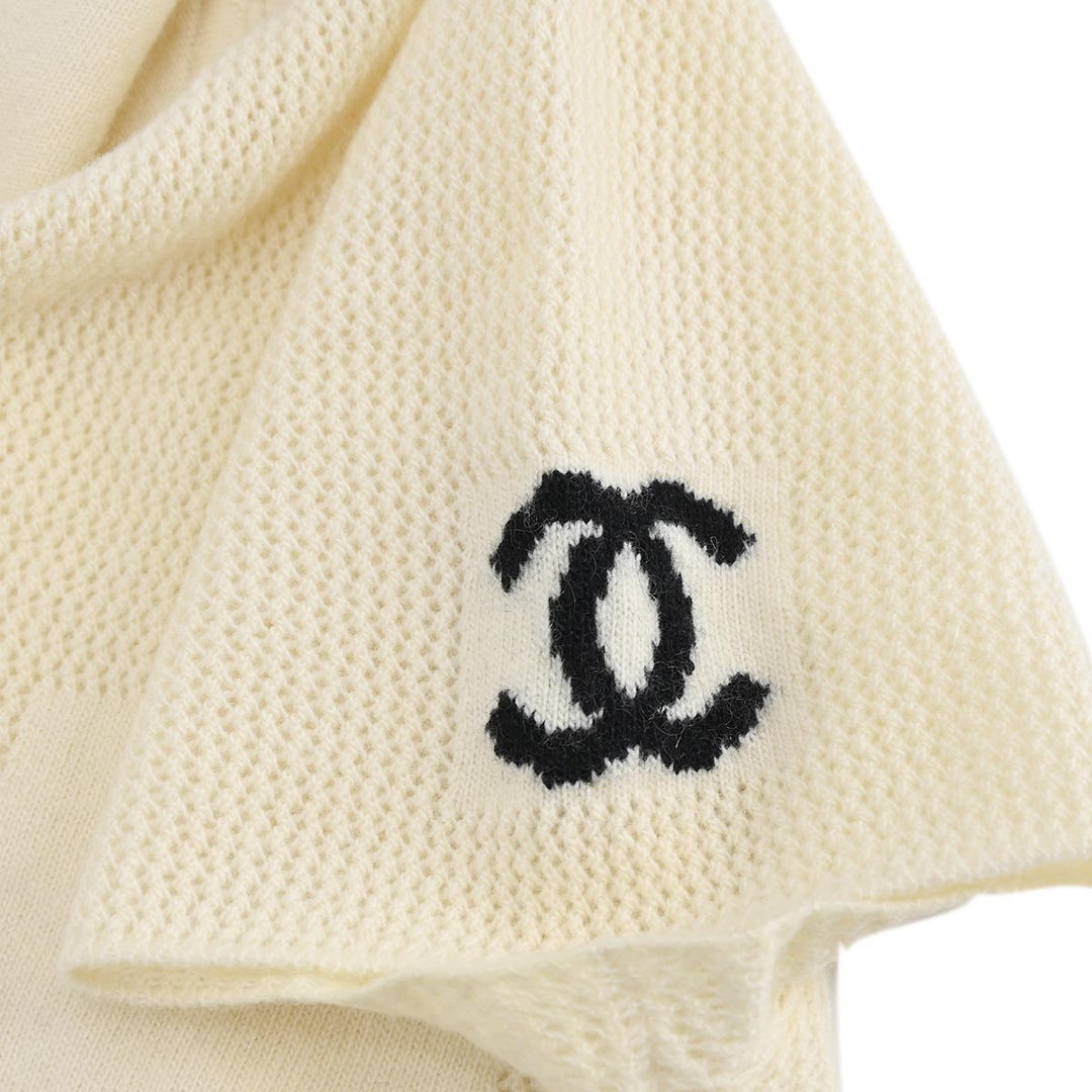 Chanel Short Sleeve Sweater Knit Top Ivory 01C #46 – AMORE