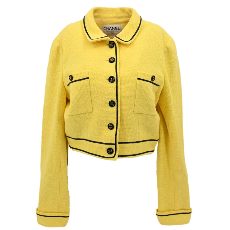 Chanel Single Breasted Jacket Yellow P95 #44