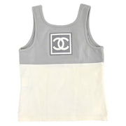 Chanel Sport Line Sleeveless Top Gray White 01P #38