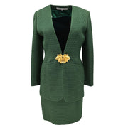 Christian Dior Setup Suit Jacket Dress Green #9