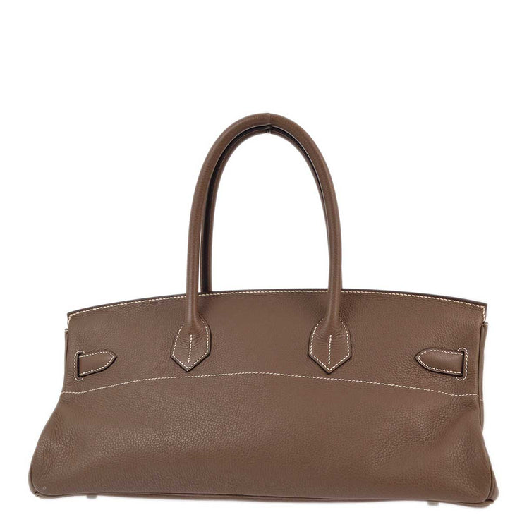 Hermes 2006 Etoupe Taurillon Clemence Shoulder Birkin Handbag