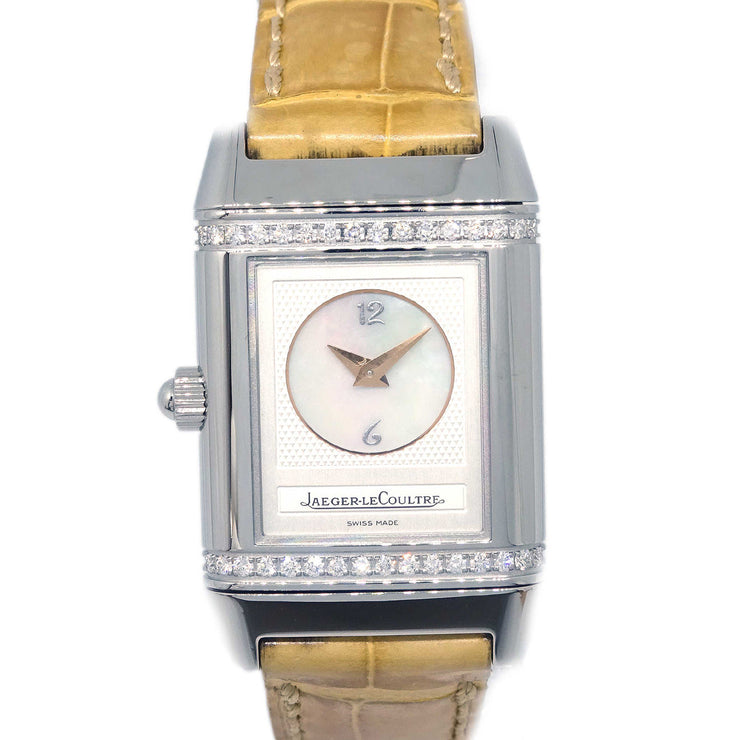 Jaeger Lecoultre Reverso Duet Ref.266.8.44 Watch Beige Crocodile