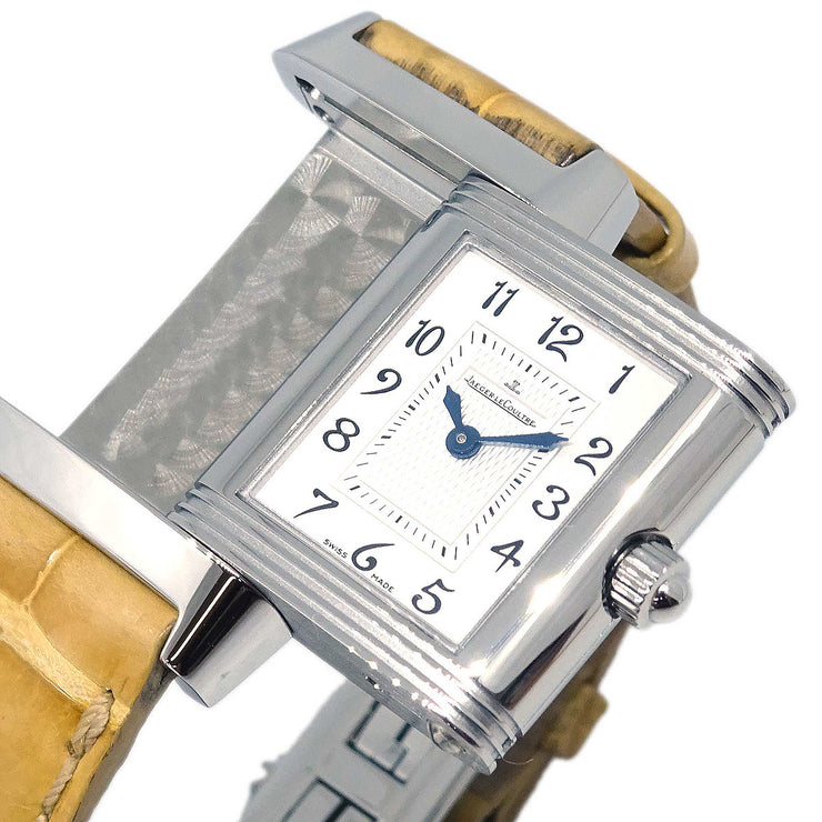 Jaeger Lecoultre Reverso Duet Ref.266.8.44 Watch Beige Crocodile