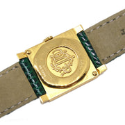 Christian Dior D60-159 La Parisienne Watch 18KYG Green Lizard