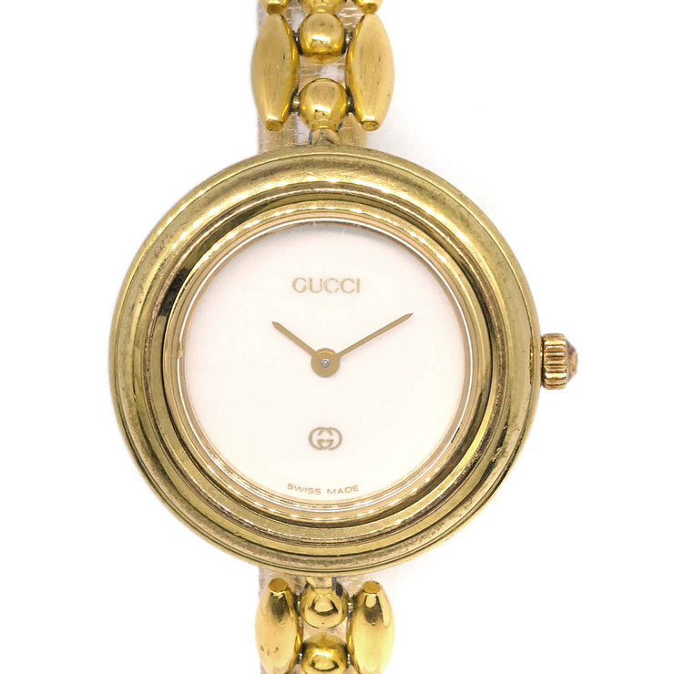 Gucci 11/12 Change Bezel Chameleon Watch SS Gold