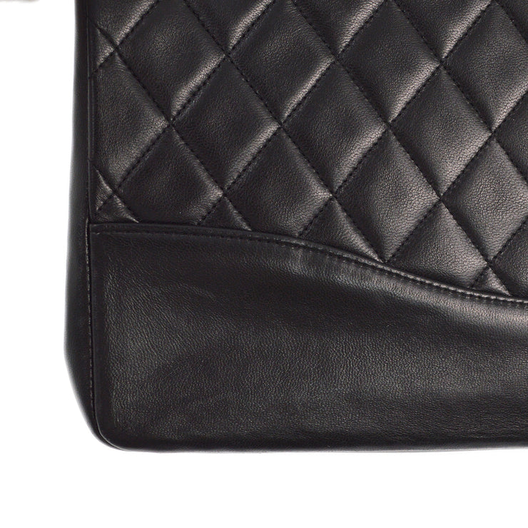 Chanel 1989-1991 Black Lambskin 2way Handbag Shoulder Bag