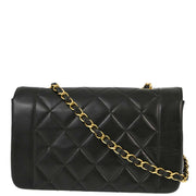 Chanel 1994-1996 Black Lambskin Small Diana Shoulder Bag