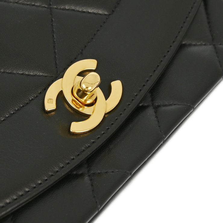 Chanel 1994-1996 Black Lambskin Small Diana Shoulder Bag