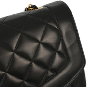 Chanel 1994-1996 Black Lambskin Medium Diana Shoulder Bag