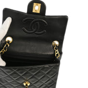 Chanel 1996-1997 Black Lambskin Mini Classic Square Flap Shoulder Bag 17