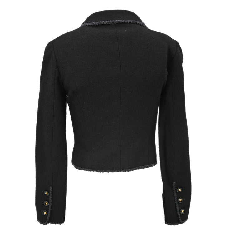 Chanel Single Breasted Jacket Black 97P #36