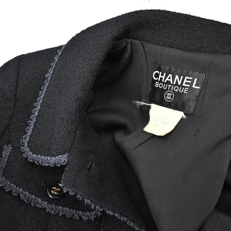 Chanel Single Breasted Jacket Black 97P #36