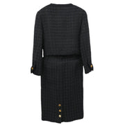 Chanel Setup Suit Jacket Skirt Navy 93P #36