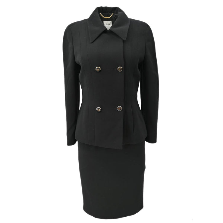 Celine Setup Suit Jacket Skirt Black #38