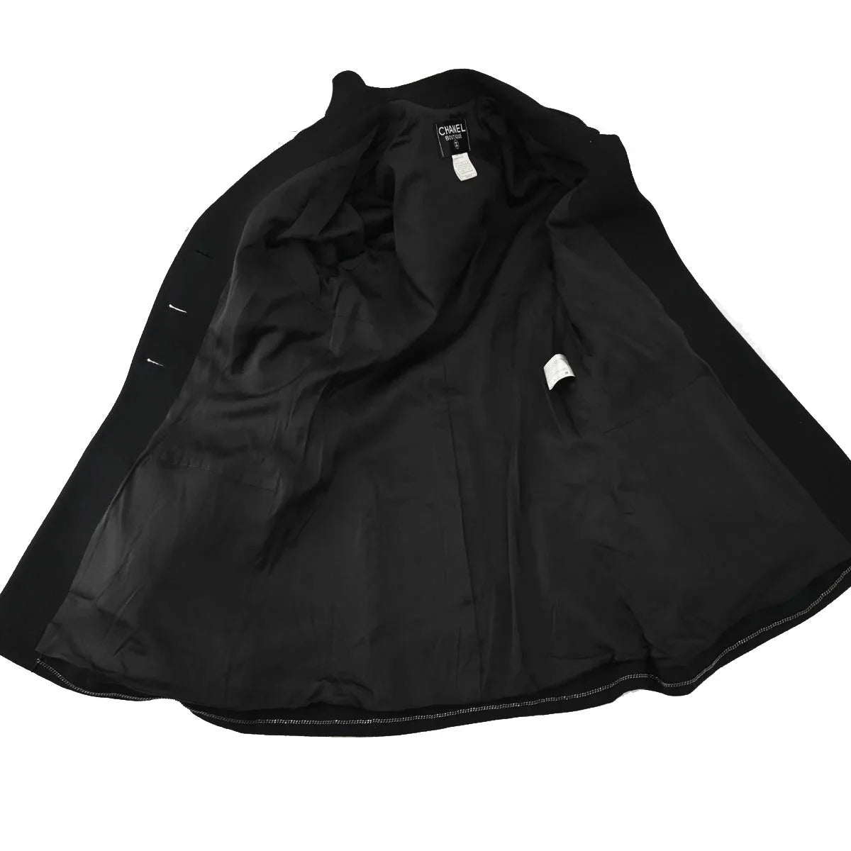 Chanel Single Breasted Jacket Black 97A #38