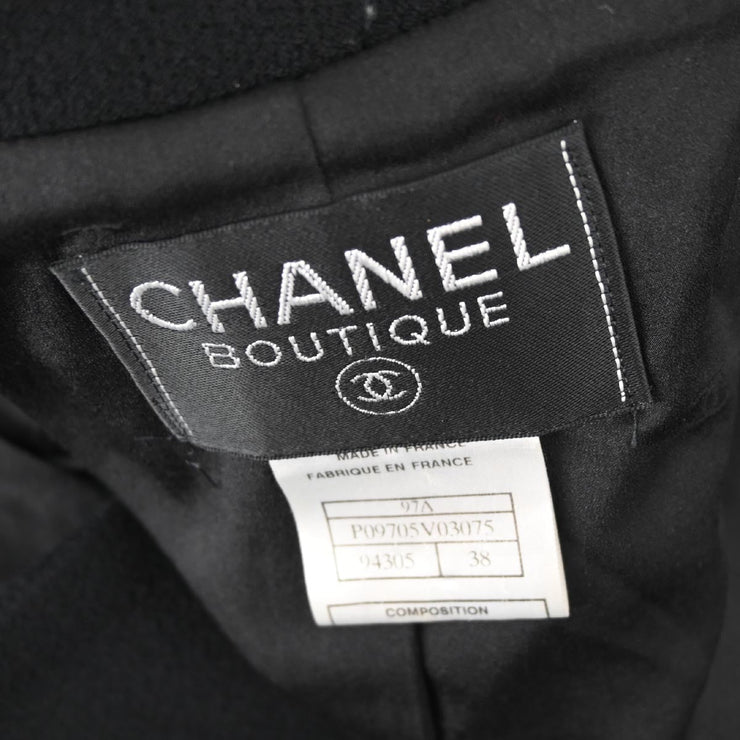 Chanel Single Breasted Jacket Black 97A #38