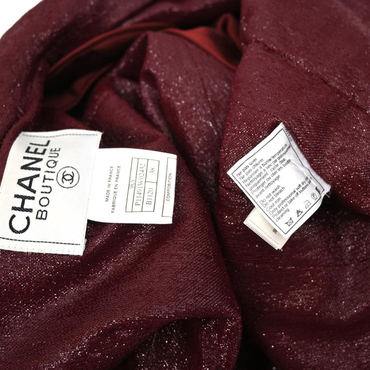 Chanel Setup Suit Jacket Skirt Brown 98A #38