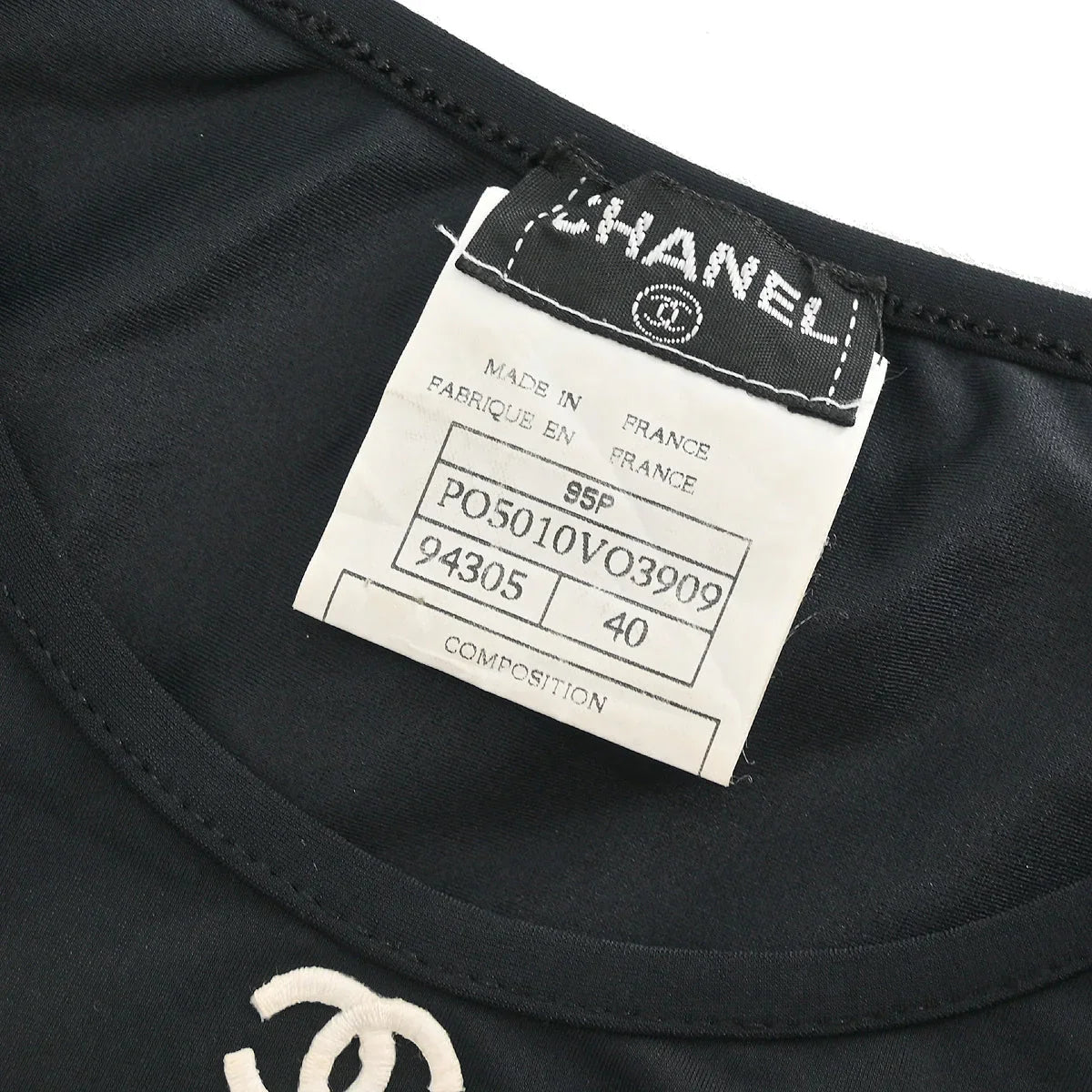 CHANEL クロップド長袖Tシャツ 40 ブラック Chanel Cropped T-shirt Black 95P #40 – AMORE Vintage Tokyo