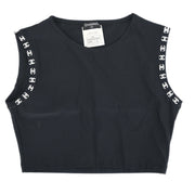 Chanel Cropped T-shirt Black 97C #36