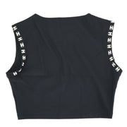 Chanel Cropped T-shirt Black 97C #36