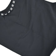 Chanel Cropped T-shirt Black 97C #36