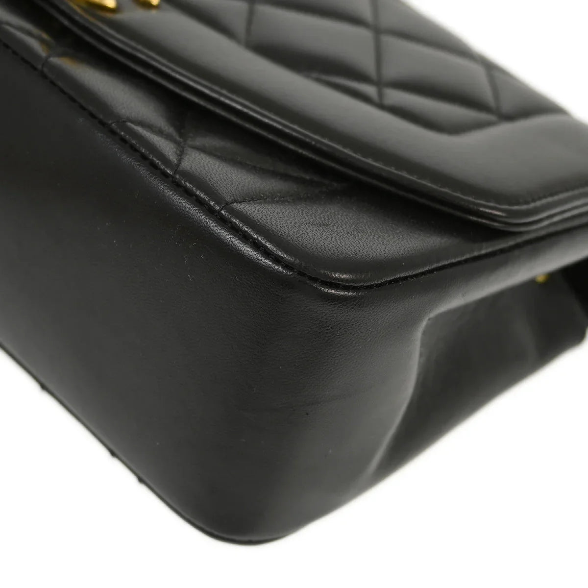 Chanel 1994-1996 Black Lambskin Small Diana Shoulder Bag