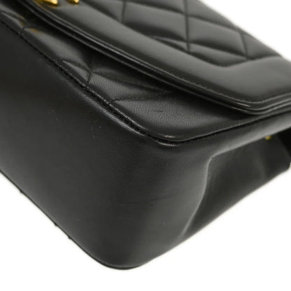 Chanel 1994-1996 Black Lambskin Small Diana Shoulder Bag