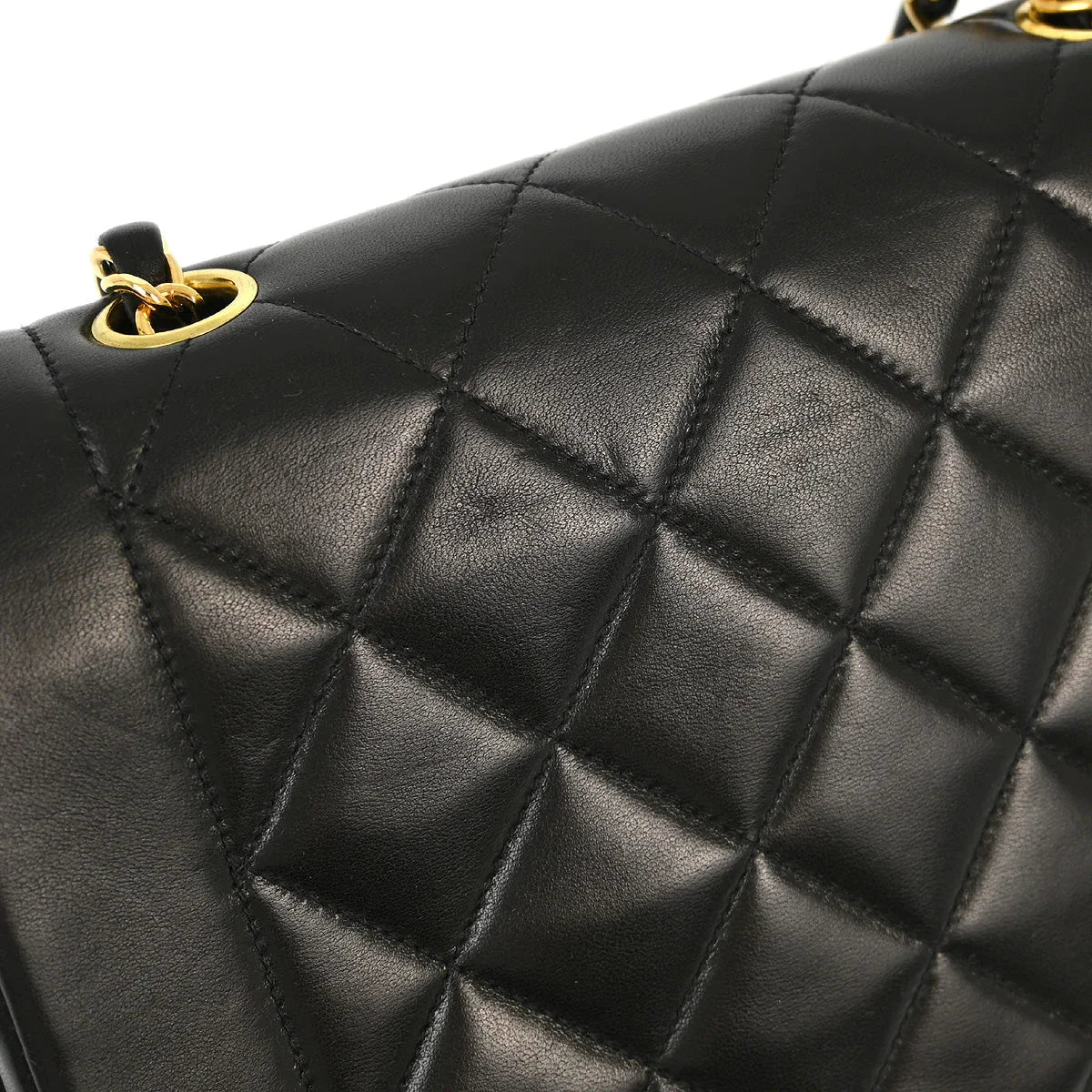 Chanel 1994-1996 Black Lambskin Small Diana Shoulder Bag