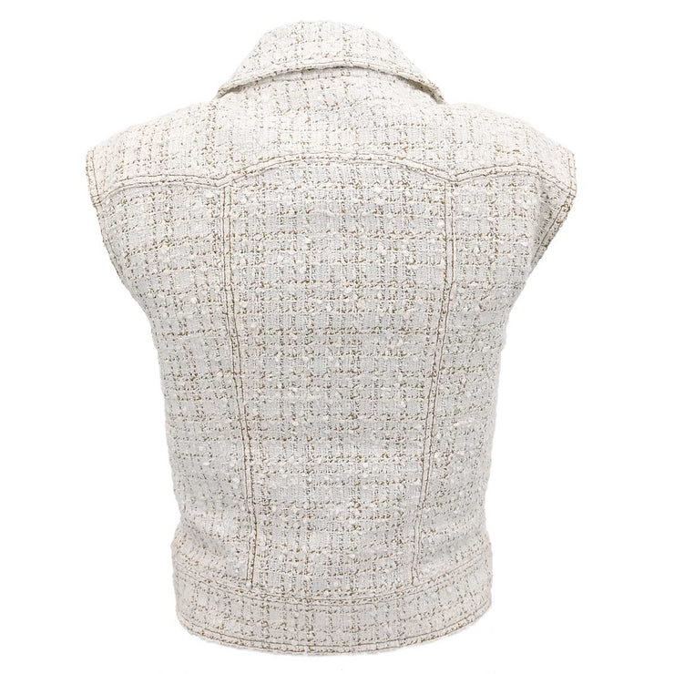 Chanel Sleeveless Vest Jacket Ivory 01P #36