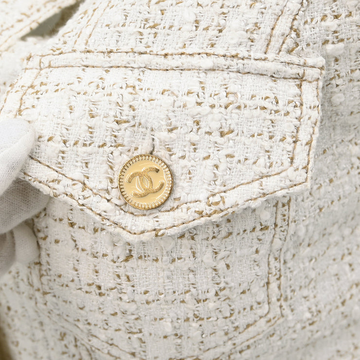 Chanel Sleeveless Vest Jacket Ivory 01P #36