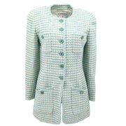 Chanel Collarless Jacket Light Blue 97P #40