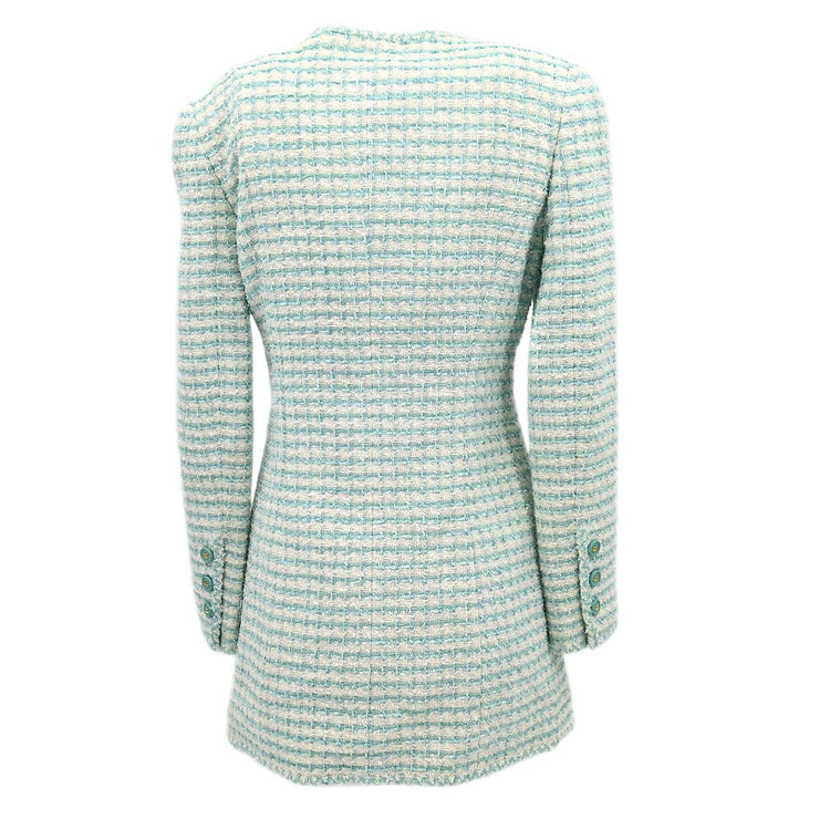 Chanel Collarless Jacket Light Blue 97P #40