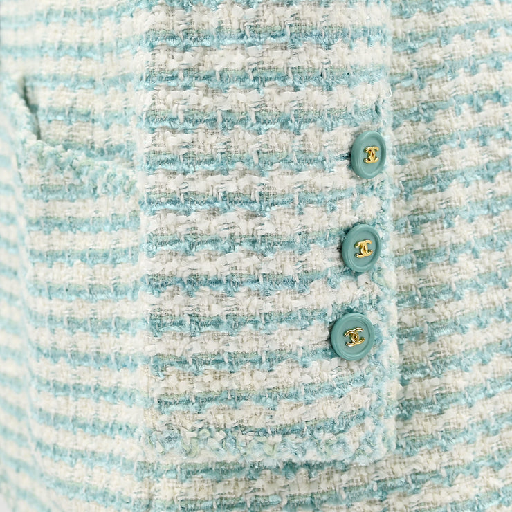 Chanel Collarless Jacket Light Blue 97P #40