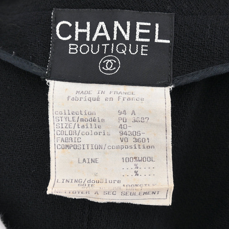 Chanel Double Breasted Jacket Black 94A #40